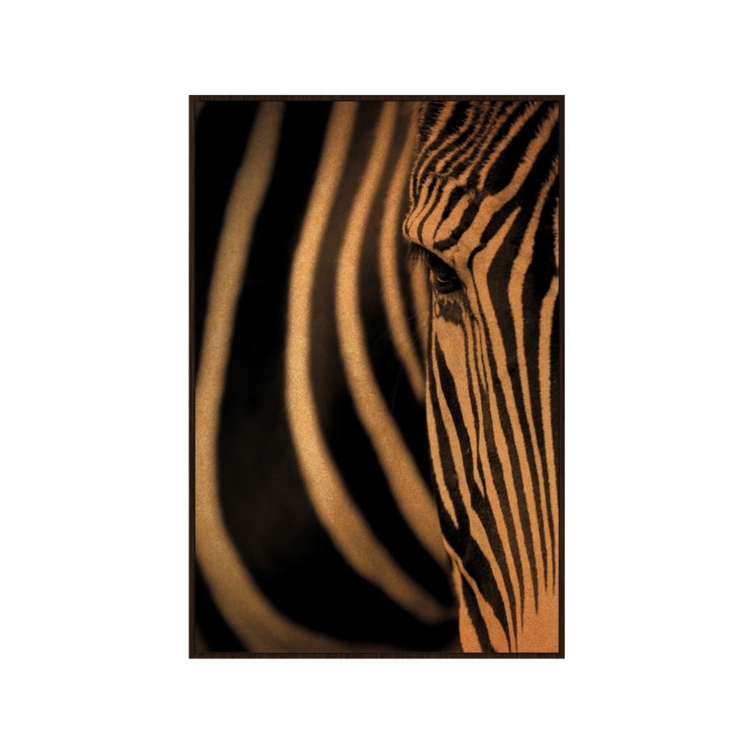 Zebra in Sepia Stripes Wall Art image 0